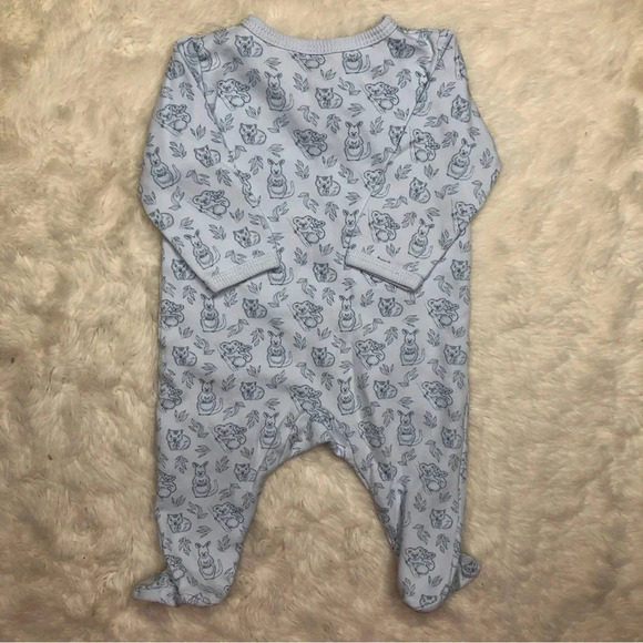 Fixoni Footed Onesie Pajamas Kangaroo / Koloa Snaps Blue Size 1-3 Months - Picture 12 of 16